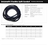 On1shelf Black Cable Tidy Sleeve 10mm x 10m Flexible Conduit Split Plastic view 3