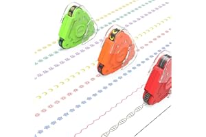 Aechy Curve Roller Stamp for Crafts, Triple Tip Stamp with 9 Colors & 9 Patterns, Stamp Set for Kids Teachers Journaling Scrapbook Note Taking Supplies