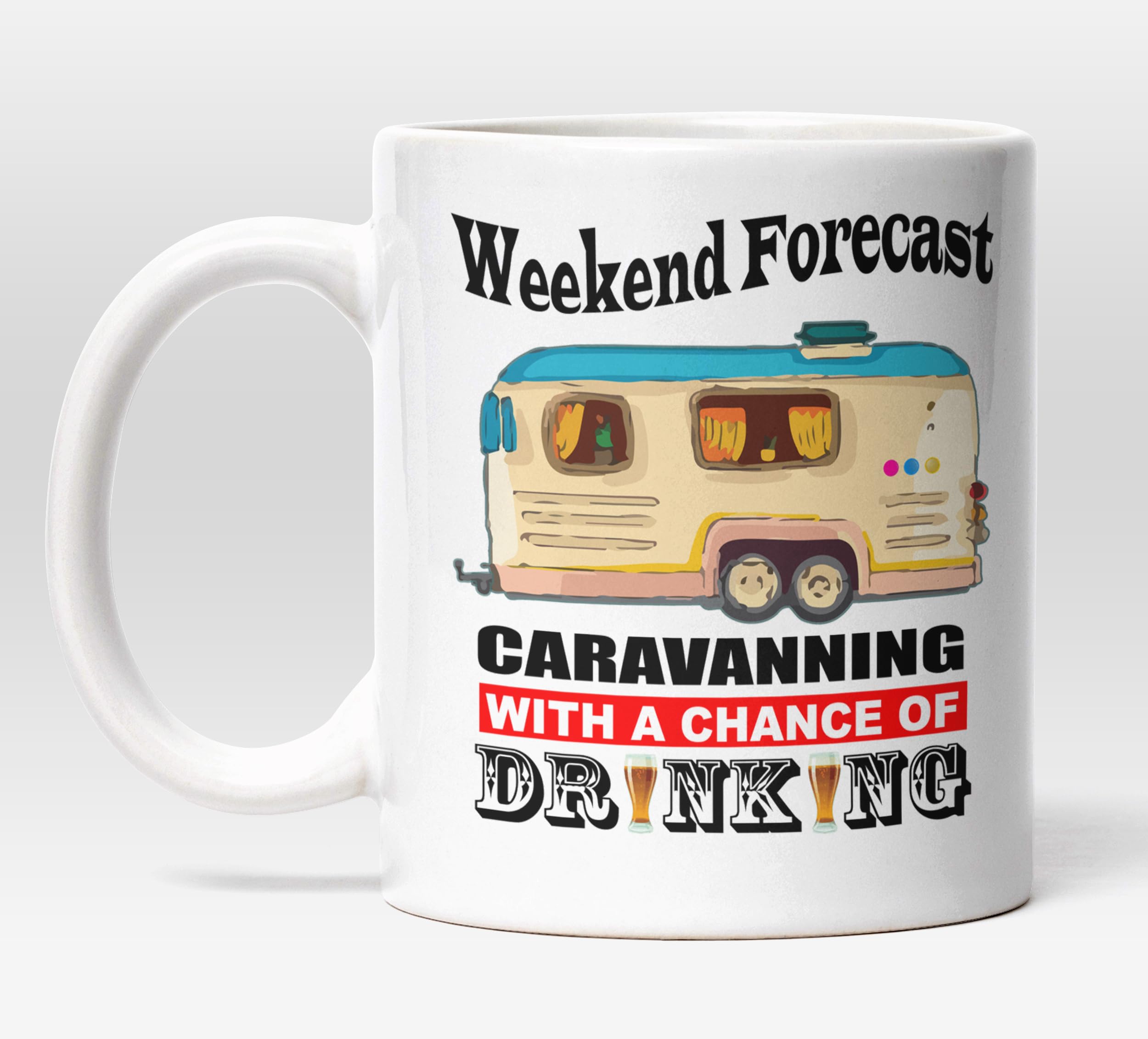 DottsMusic Weekend Forecast, CARAVANING with A Chance of Drinking - Tea/Coffee Mug/Cup