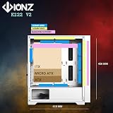 ionz KZ22 V2 PC Gaming Case ATX Hinged Tempered Glass White 4 ARGB Fans view 3