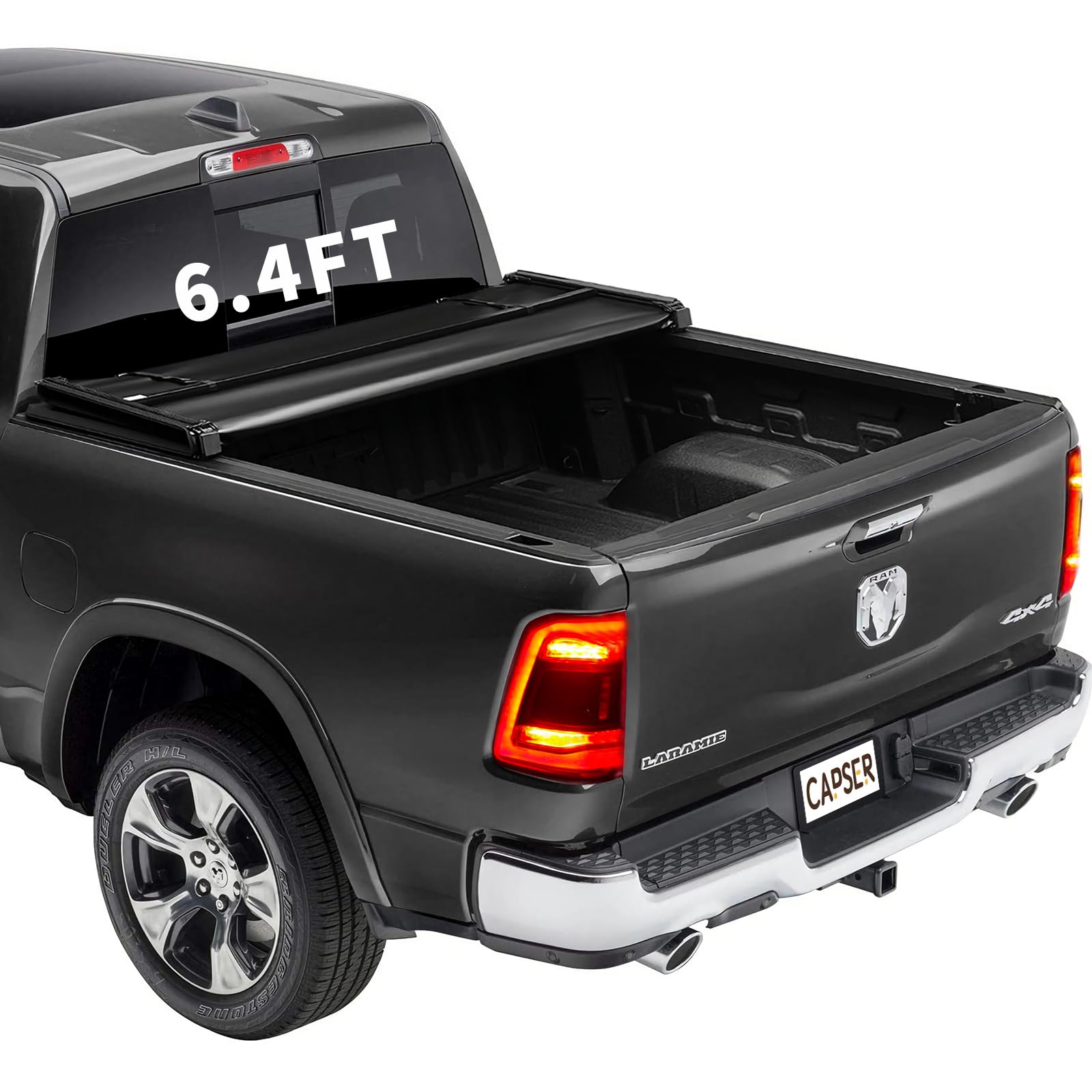 Photo 1 of ***FACTORY SEALED*** CAPSER 6.4FT Soft Quad Fold Truck Bed Tonneau Cover Fits 2002-2025 Dodge Ram 1500 (Classic & New) / 2003-2024 Dodge Ram 2500 3500 Fleetside 6.4 ft Bed (76.3") w/o Ram Box