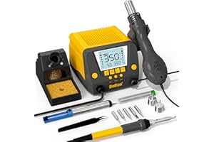 BAKON BK882 Soldering Station 2-IN-1 Hot Air Rework Station with Large LCD Display,650W Hign Power Solder Stations, °F /°C Cool/Hot Air Conversion, Digital Temperature Calibration, Auto Sleep