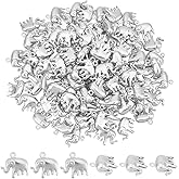 UNICRAFTALE 100Pcs 14mm Long 304 Stainless Steel Animal Dangle Charms - Hollow Elephant Metal Earring Charms, Bracelets, Necklace Pendants for DIY Jewellery Making - Hole 1.2mm