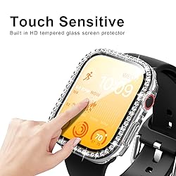 Cuteey 2 Pack Bling Case with Tempered Glass Screen