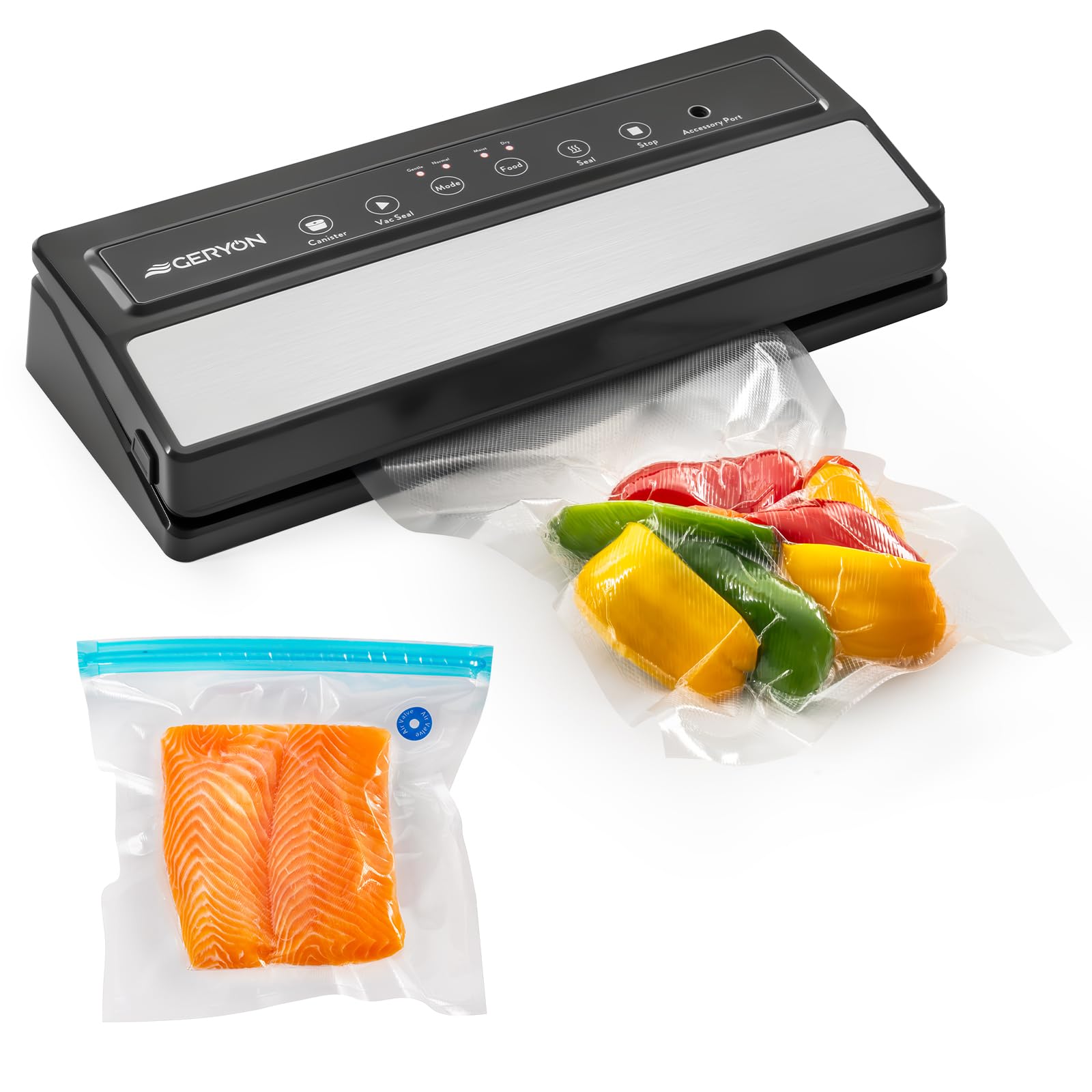 Photo 1 of PARTS ONLY ---------------------------------------------------GERYON Vacuum Sealer Machine – Automatic Food Vacuum Sealer for Dry & Moist Food, Compact with LED Touch Panel, Includes Zipper Bags & Roll, Perfect for Sous Vide & Freezer Storage (Silver)