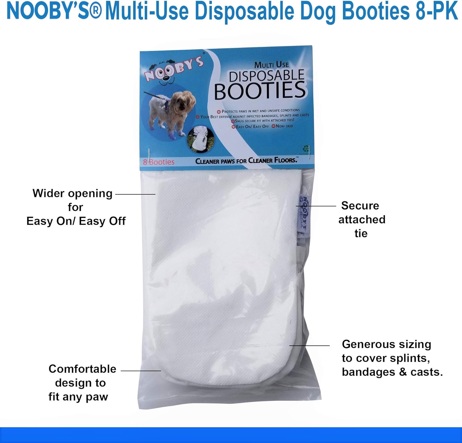 Nooby's Veterinary Dog Boots 8 Pack Water Resistant