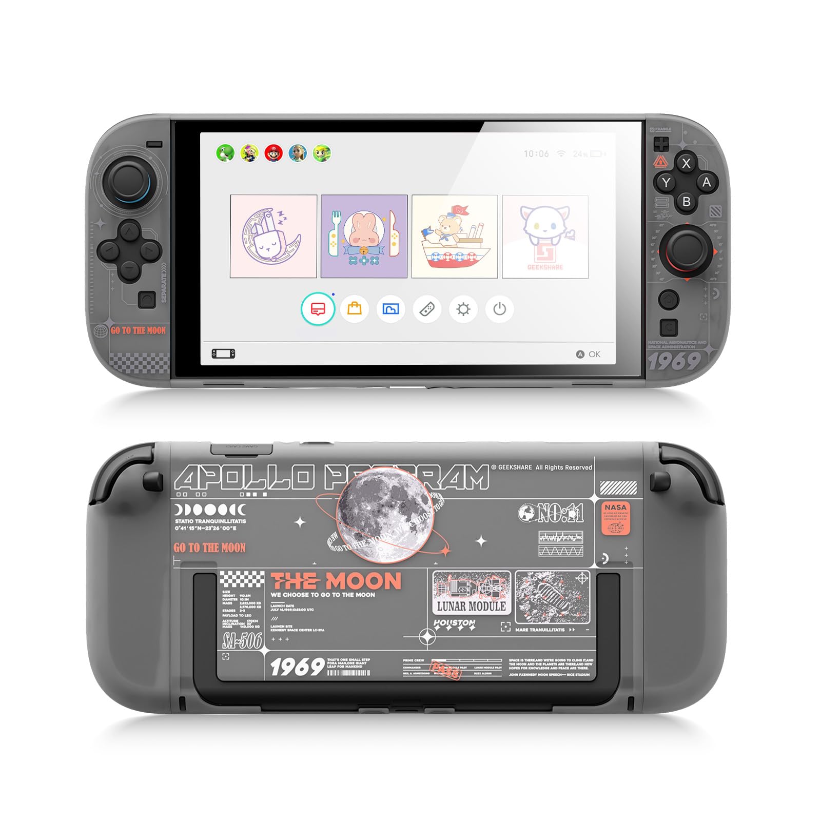 Photo 1 of GeekShare Hard Case Compatible with Nintendo Switch 2 (2025), Anti-Scratch Dockable Protective Cover for Switch 2 with Detachable Joy Con, The Moon