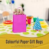 Thepaperbagstore 10 Hot Pink Small Paper Party Bags with Handles 18x22x8cm view 8