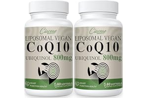 CIACEAE Liposomal CoQ10 800mg Ubiquinol Softgel, Max Absorption Ubiquinol Coenzyme Q10, Ubiquinol CoQ10 Supplement for Antioxidant, Heart Function & Energy Production, Pure CoQ10 800mg, 120 Vegan Softgels