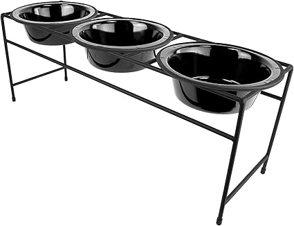 Pet Supplies Platinum Pets Modern Triple Diner Feeder With