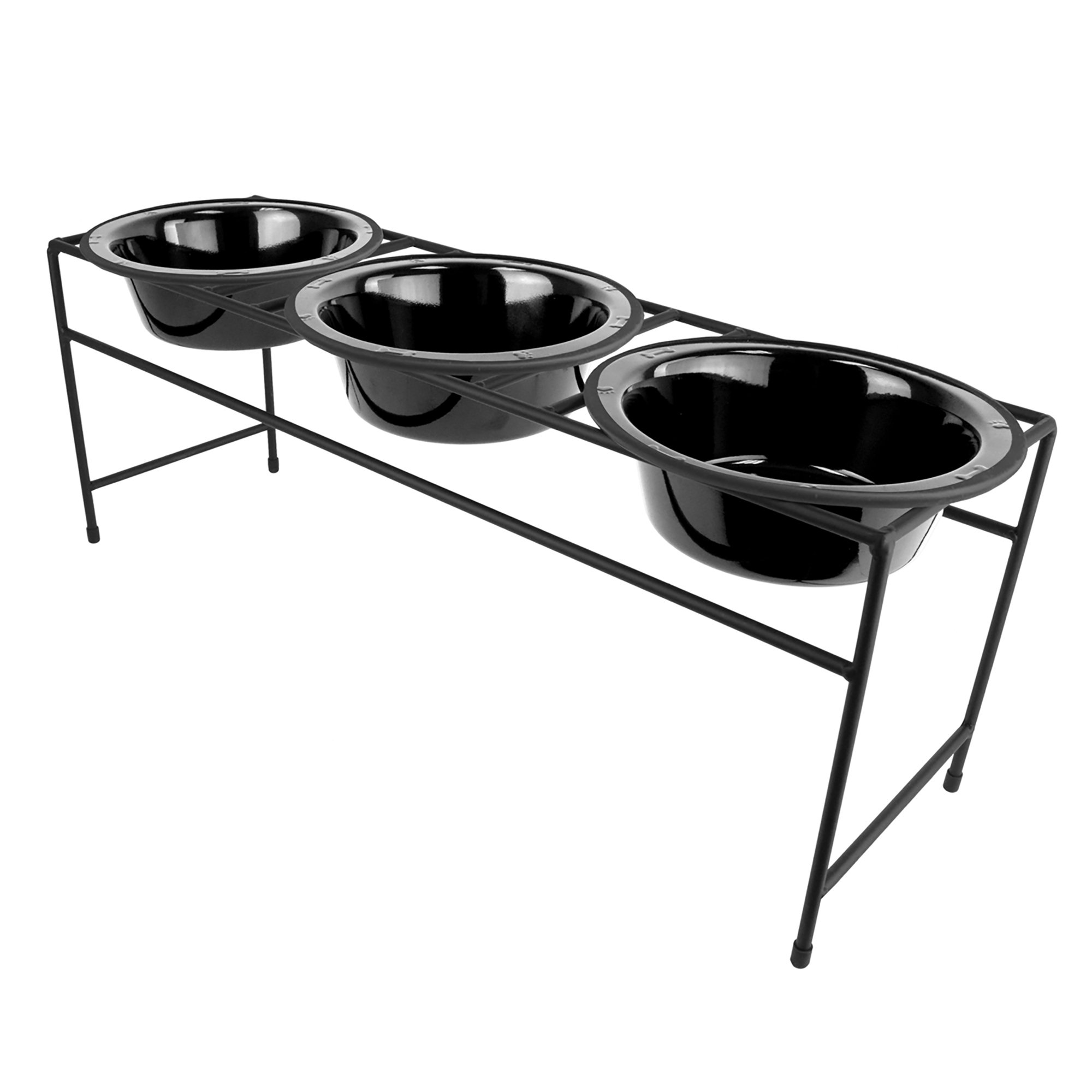 Platinum Pets Modern Triple Diner Feeder With Stainless Steel Cat