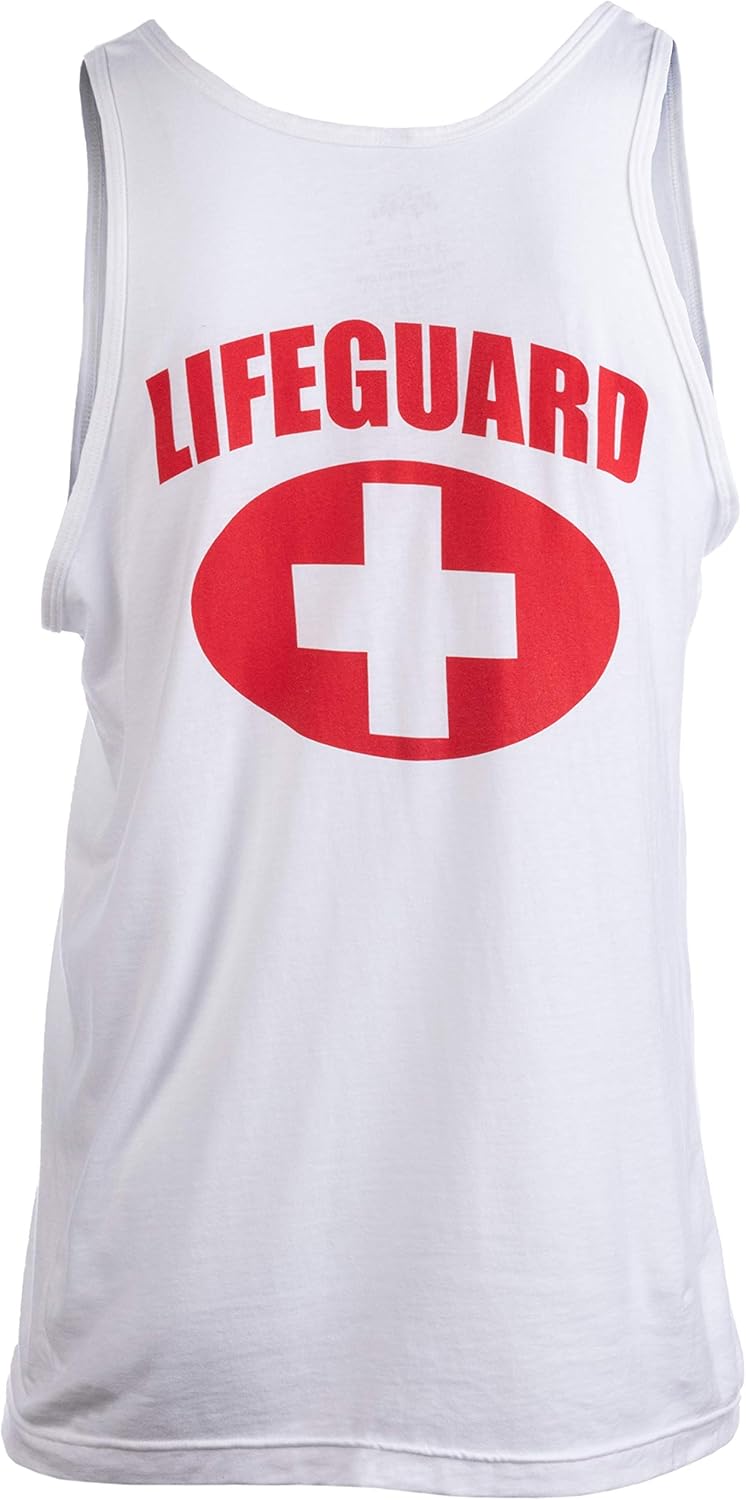 Lifeguard | White Adult Unisex Lifeguarding Fitted Unisex Tank Top: Clothing
