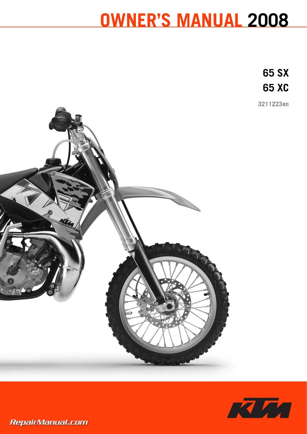 3211223 2008 KTM 65SX 65XC Motorcycle Owners Manual Paperback – 2004