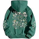 Sulayesh Women's Floral Printed Hoodies Vintage Aesthetic Flower Graphic Sweatshirt Cute Boho Fleece Thermal Hoodie Pullover