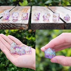 Cttasty DND Dice Set Resin Sharp Edge Dice Set