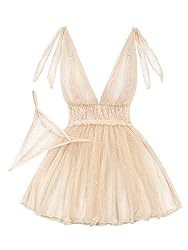 Lilosy Sexy Polka Dots Mesh Sheer Babydoll Chemise