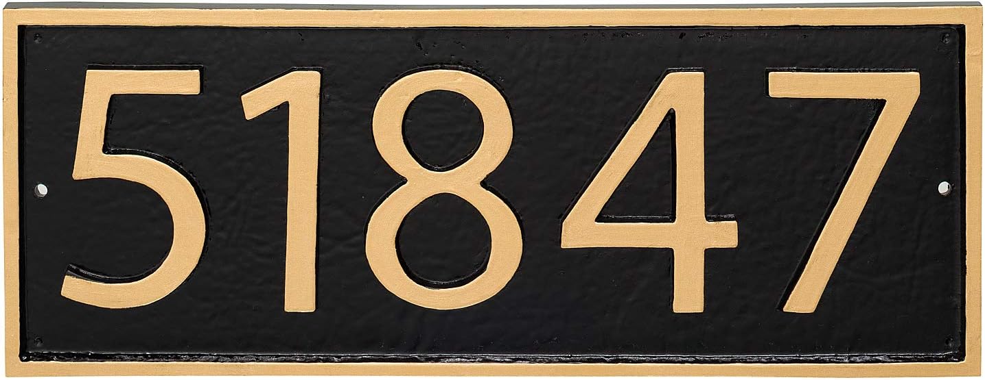 Address Signs - Address Number Store, Powder Coated Aluminum Rectangle Economy Series Address Plaque, Modern Font, Holds up to 5 Characters