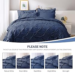 JOLLYVOGUE Navy Blue Twin Size Comforter Sets 5