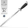 Zulay Knife Honing Steel Rod - 12 Inch Sharpening Steel Rod - Professional Knife Sharpener Rod for all Knifes - Premium Carbon Steel Knife Sharpening Rod - Knife Sharpening Steel Rod