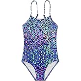 Girls One Piece Swimsuits Kids Bathing Suit 5-12 Years,Sun Protection,Breathable Quick-Dry,Adjustable Strap,Stretchy Swimsuit