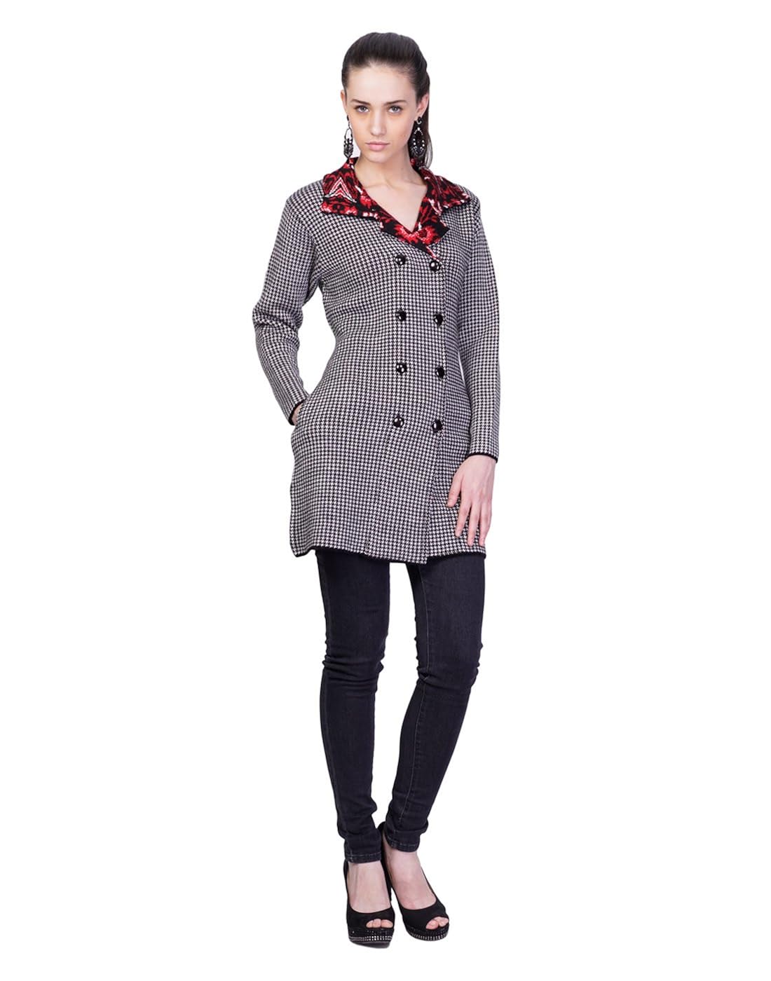 montrex black long coat for women