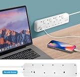PARTH 2M Extension Lead with USB Slots 3 Way 13A 2 Metre 3 Gang view 5