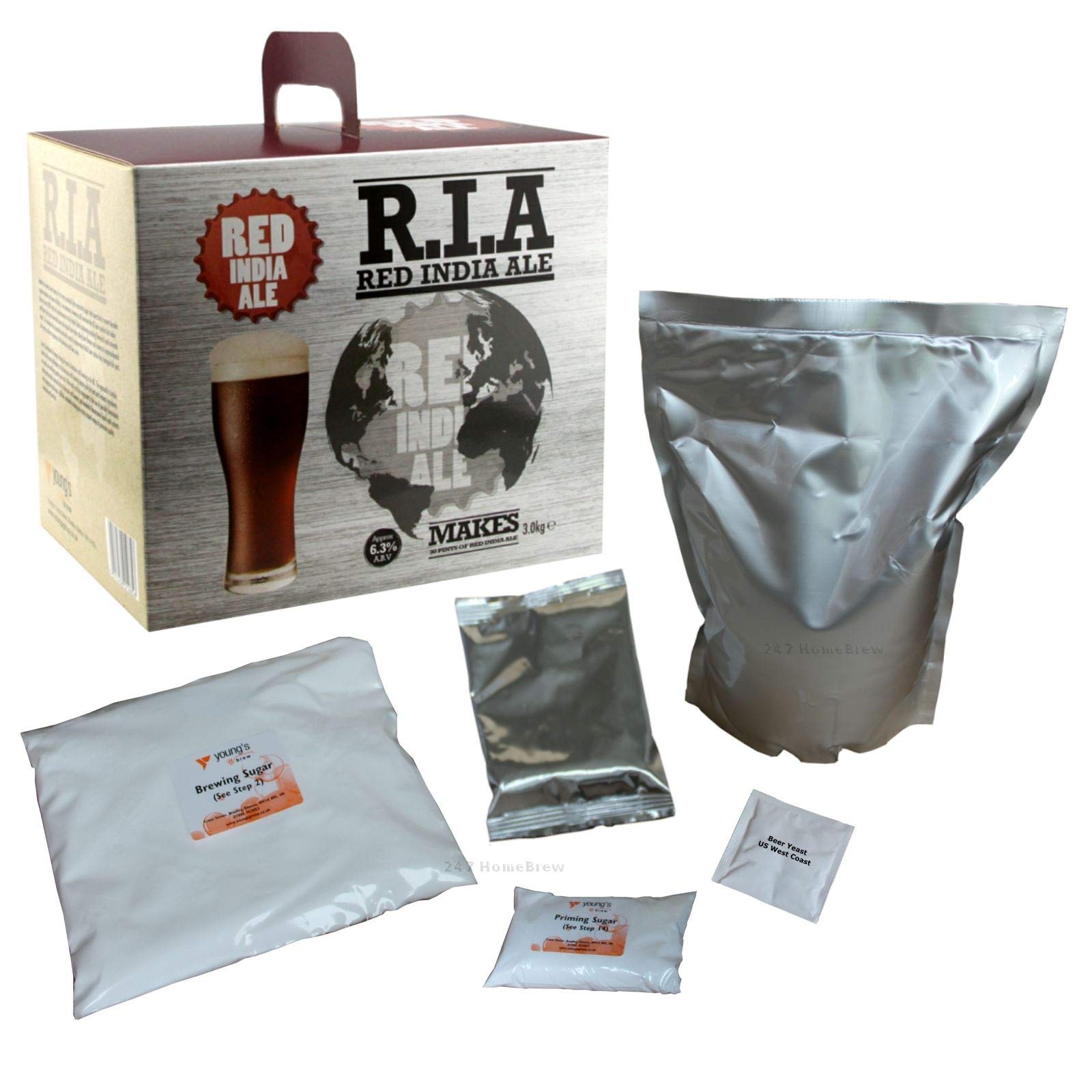 Home Brew Beer Kit - Young's American Red India Ale - 30 pints