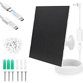 4W Solar Panel Charger, Solar Panel Compatible Eufy Cameras &amp; Doorbell | IP65 Waterproof Solar Panel with USB C/Micro for outdoor rechargeable security cameras, 9.8ft Cable