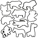 Moose Goods Safari Zoo Animal Cookie Cutters - Set of 10 Cookie Cutters outline - Includes Lion, Elephant, Tiger, Giraffe, Monkey, Zebra, Alligator, Koala, Fox, & Hippopotamus Cookie Cutter