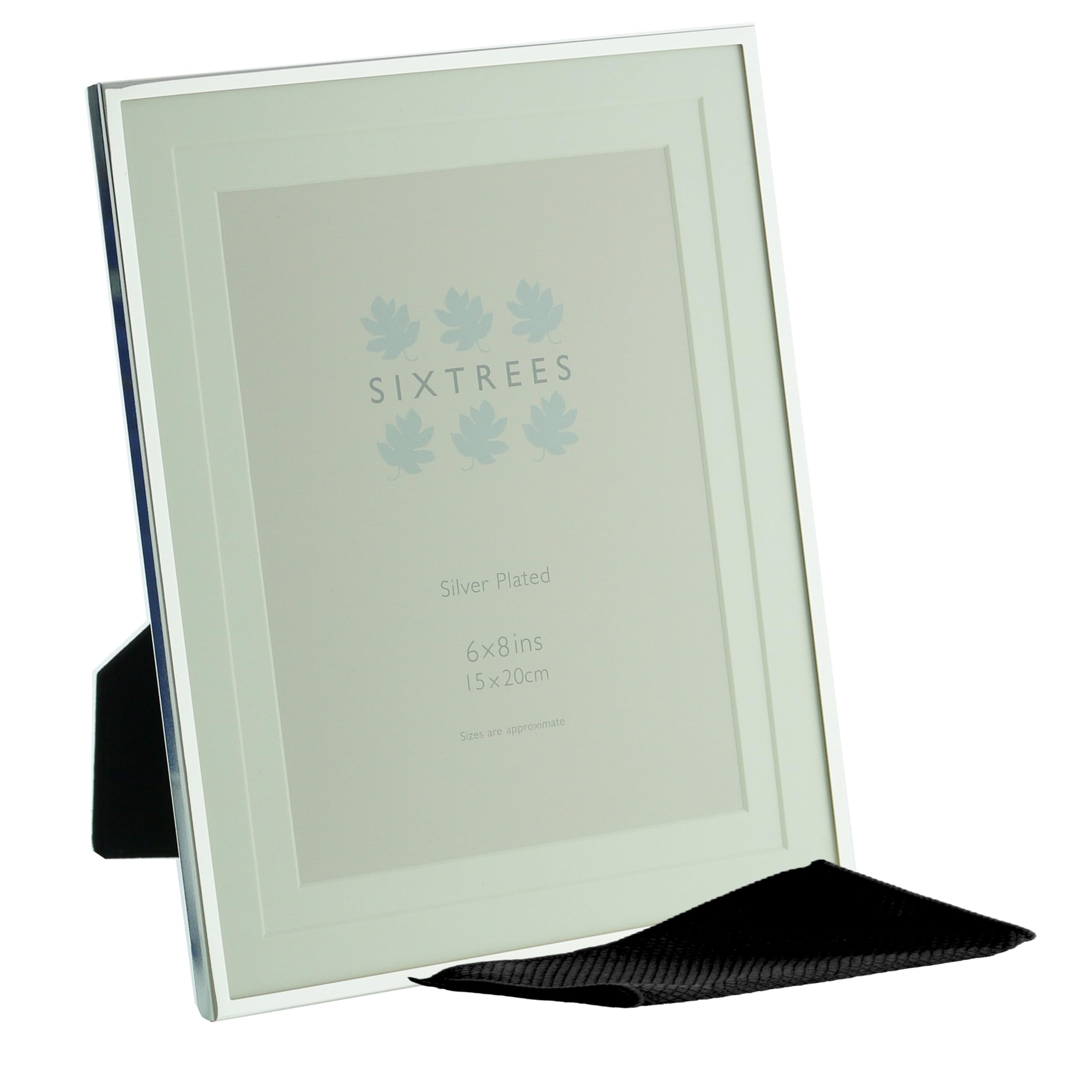 Sixtrees Park Lane 265368(MIF) Silver Plated 6 x 8 inch Photo Frame with Double Mount - Complete with microfibre polishing cloth.
