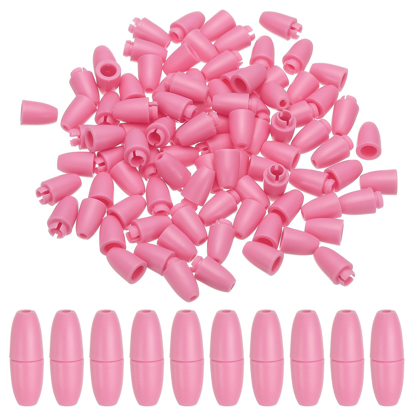 PATIKIL 24mm Breakaway Clasps, 50 Set Plastic Bead Barrel Connectors Lanyard Clips for Necklace Lanyard Bracelet Jewelry Making DIY Craft, Rose Red