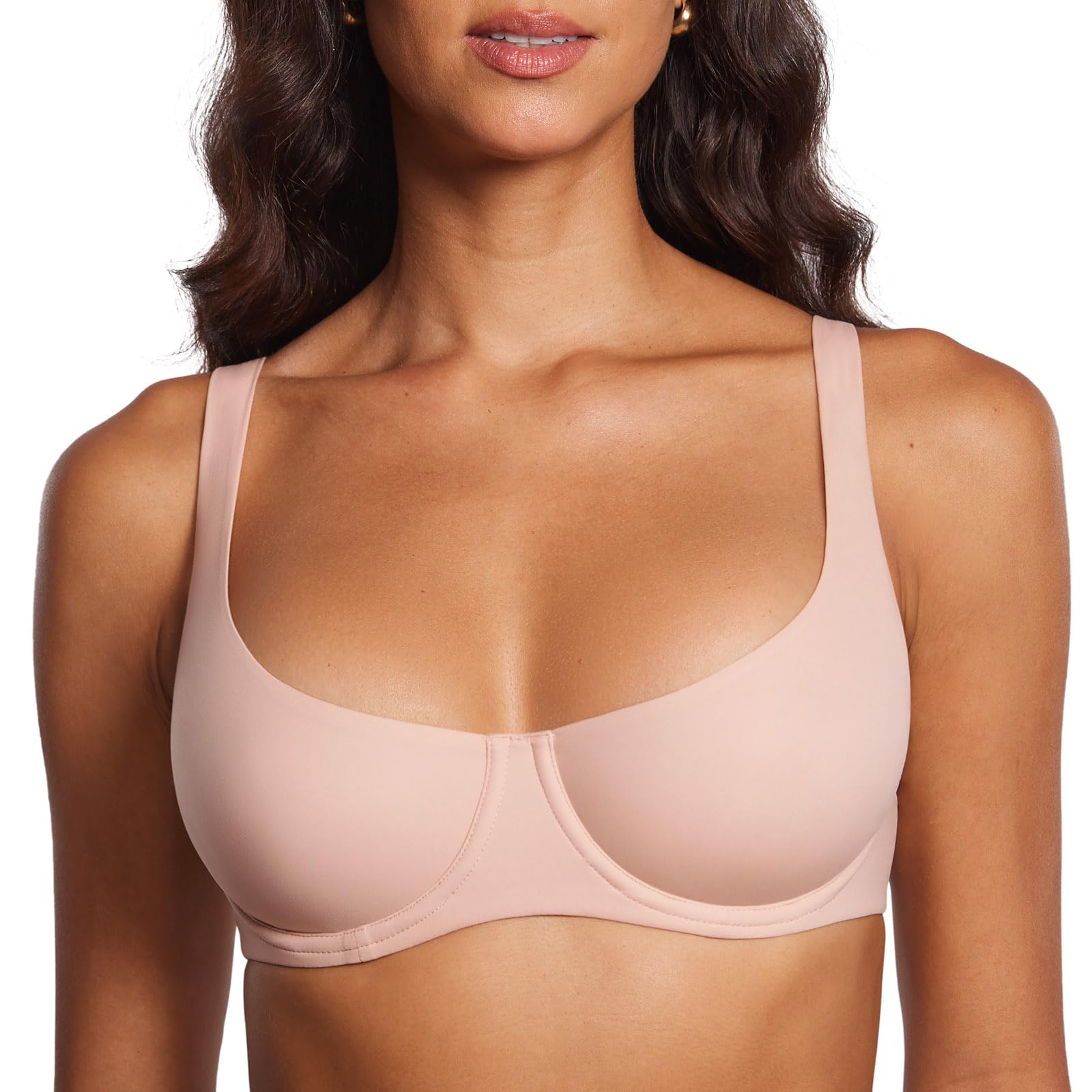 DOBREVA Women's Unlined Balconette Bra Underwire