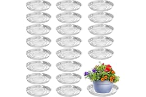 PLANTERHOMA 20 Packs 6 Inches Small Clear Plant Saucers for Indoor Outdoor Use Heavy Duty Plastic Plant Trays for Planter Bulk Flower Pot Drip Trays to Catch Water, 4 to 20 Inch