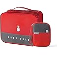 Souarts First Aid Bag Empty, Emergency Medic Trauma Bag, Medicine Bag For Traveling Home Hiking Camping Car Office (Large and Small, Red)