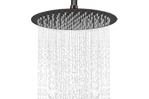 Midanya Round Rainfall Shower Head High Pressure Stainless Steel Waterfall Large Rain Shower Head Ultra Thin Design,Oil Rubbed Bronze 12 Inch