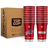 Top Cup NFL Buffalo Bills 20 oz Reusable Aluminum Cups 20 Count | Officially Licensed, Durable, Reusable & Recyclable, Made in USA