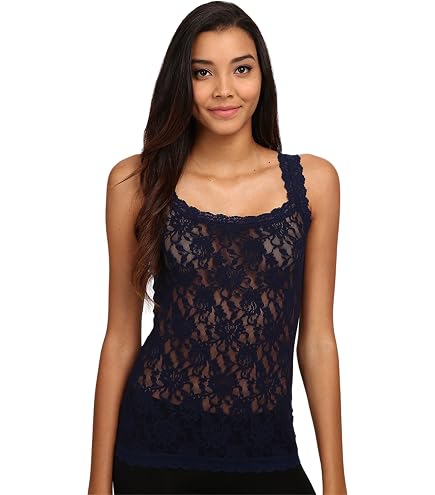 hanky panky Women's Signature Lace V Front Cami, Black, XS at