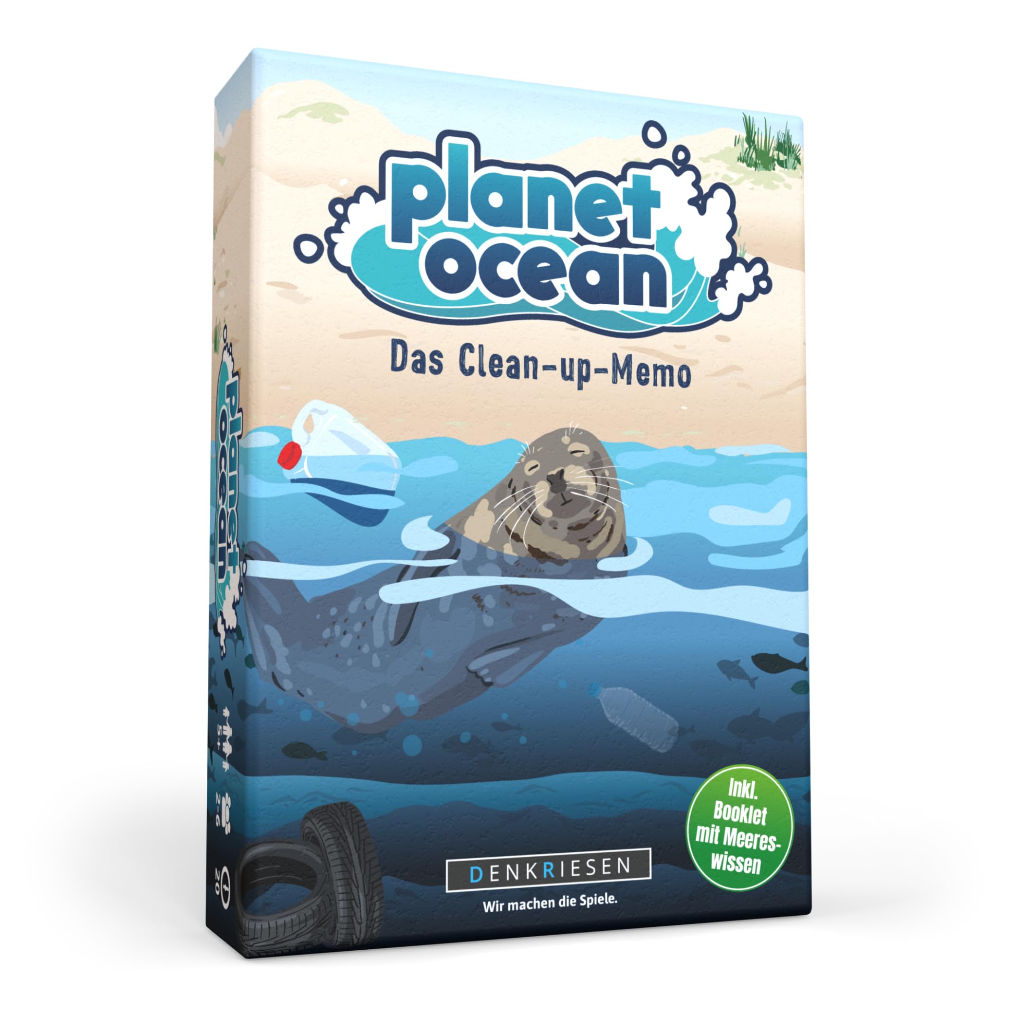 DENKRIESEN - Planet Ocean Clean-Up Memo for Children and Families Sustainable Educational Game from 5 Years | 2-6 Players | Playfully Discover Environmental Protection | FSC Certified