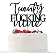 Unoggsor Twenty Fucking Nine Cake Topper - Happy 29th Birthday Cake Decor - Cheers to 29 Years Birthday Party Decorations Supplies, Black Glitter