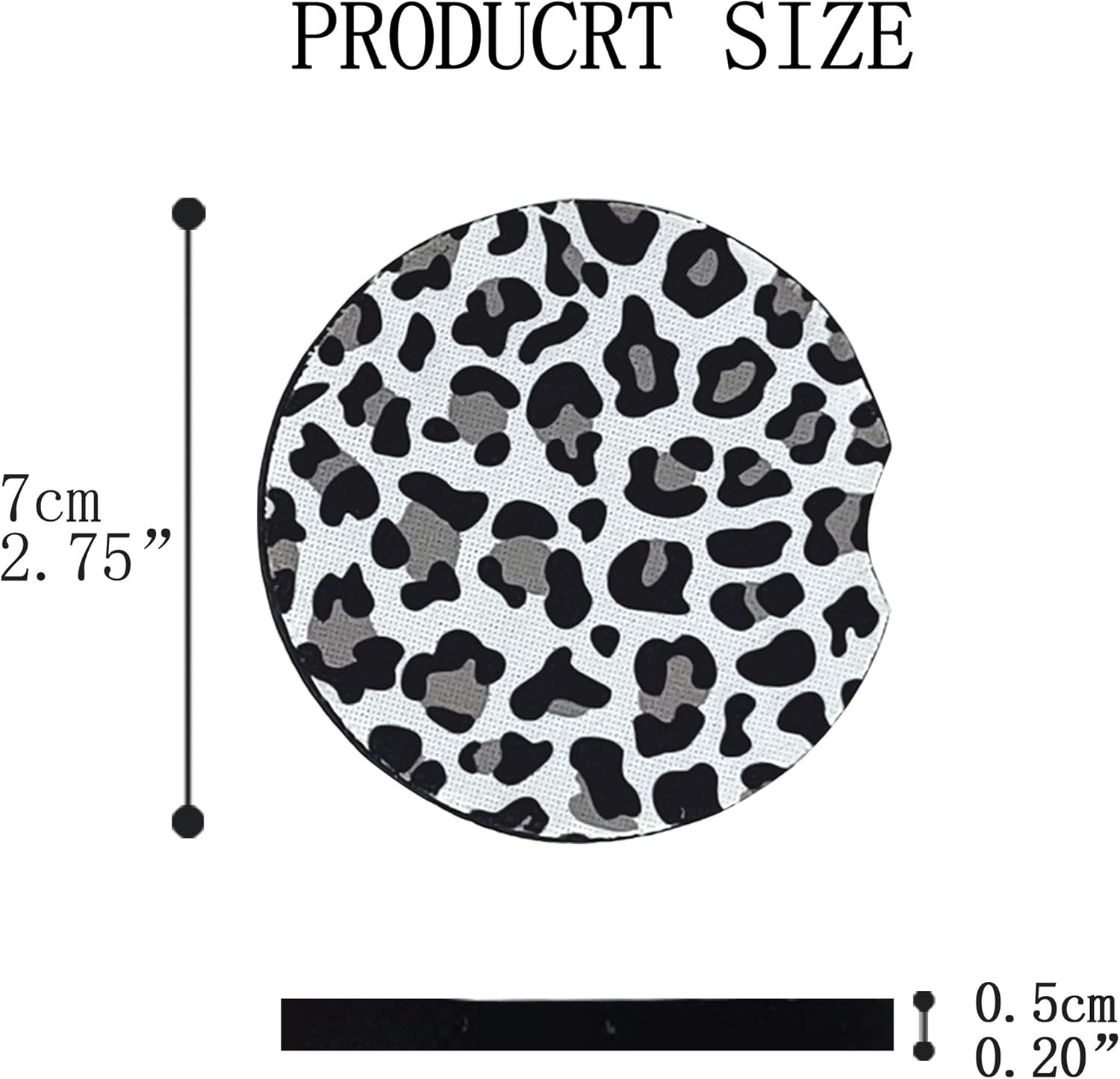 Car Coasters for Drinks Absorbent, Cute Car Coasters for Women, ar Cup Holder Coasters for Your Car with Fingertip Grip, Auto Accessories for Women & Lady,Pack of 2 (Snow Leopard): Automotive