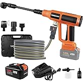 Cordless Pressure Washer, 2000PSI MAX Portable Pressure Washer with Brushless Motor, 5.0Ah Battery, 2A Fast Charger, 4 Speed Adjustment LCD Touch Screen, with Garden Hose & Faucet Connectors
