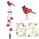 Efoleya Cardinal Wind Chimes for Outside,Red Bird Wind Chimes Outdoor Decorations, for Mom/Grandma,Garden Patio Backyard Hanging Decor.
