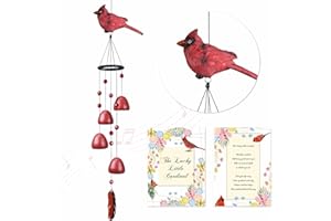 Efoleya Cardinal Gifts，Cardinal Wind Chimes for Outside，Red Bird Wind Chimes Outdoor Decorations, for Mom/Grandma，Garden Patio Backyard Hanging Decor.
