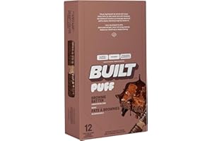 Built Bar Puff Protein Bars, Brownie Batter, Delicious, Healthy Snacks, Protein, Collagen, Gluten Free, 12ct box