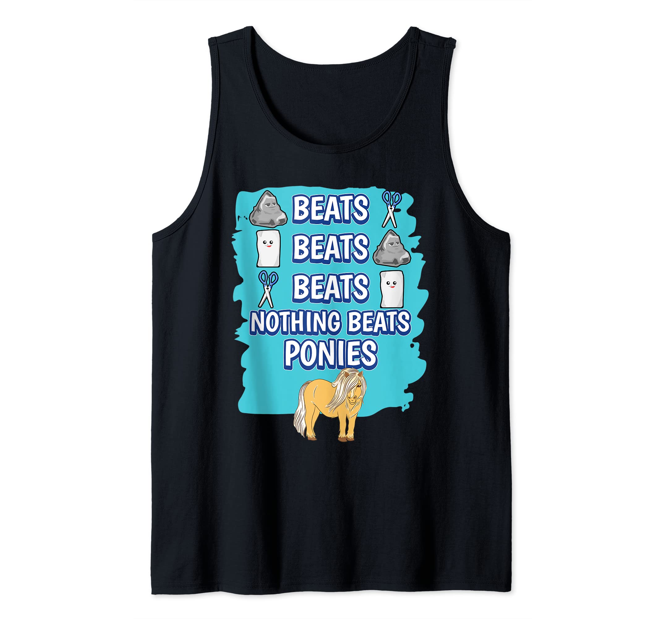 Nothing Beats Ponies Rock Paper Scissors Game Pony Tank Top