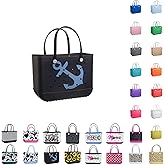WREAGD EVA Beach Tote Bag - Waterproof Washable Tip Proof Durable Open Tote Bag for the Beach Boat Pool Sports