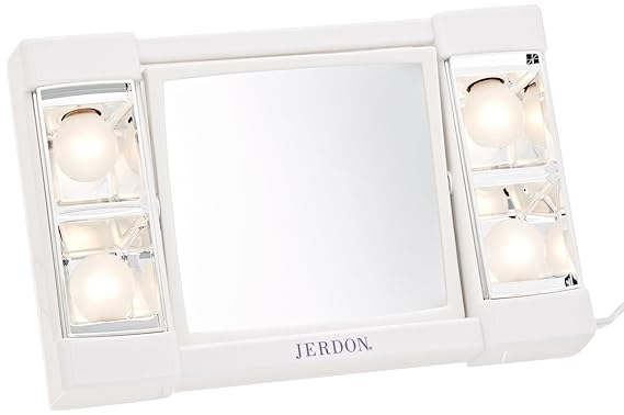 Jerdon J1010 6 Inch Portable Lighted Mirror With 3x Magnification White Finish Personal Makeup Mirrors Beauty Amazon Com