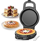 SugarWhisk Flip Pancake Maker Machine, Ceramic Coated Pancake Pan for 6.5 Inch Pancakes, Omelette, Crepe &amp; Quesadilla, Frittata, Double Sided Omelette Pan Nonstick, Graphite