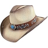 Aewill Western Straw Cowboy Hat Beach Cowgirl Hats