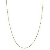 Kooljewelry Womens Classic Rope Chain - 10k Yellow Gold Barely-There Necklace, Thin Lightweight